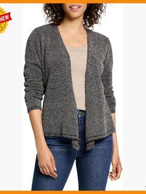 Lightweight 4-Way Cardigan, Pixel Knit, Hip Length, Versatile Wrap